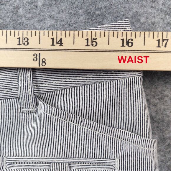 Ann Taylor LOFT Sz 6 Original Flare Pants Gray Pinstripe Cotton Blend Trousers - Picture 4 of 11